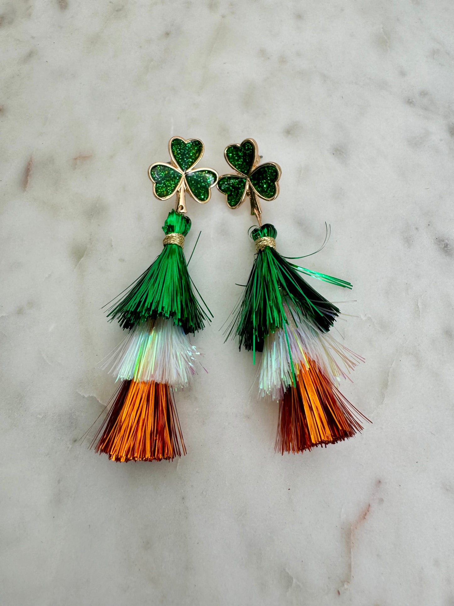 Clover Tinsel Dangles- Orange