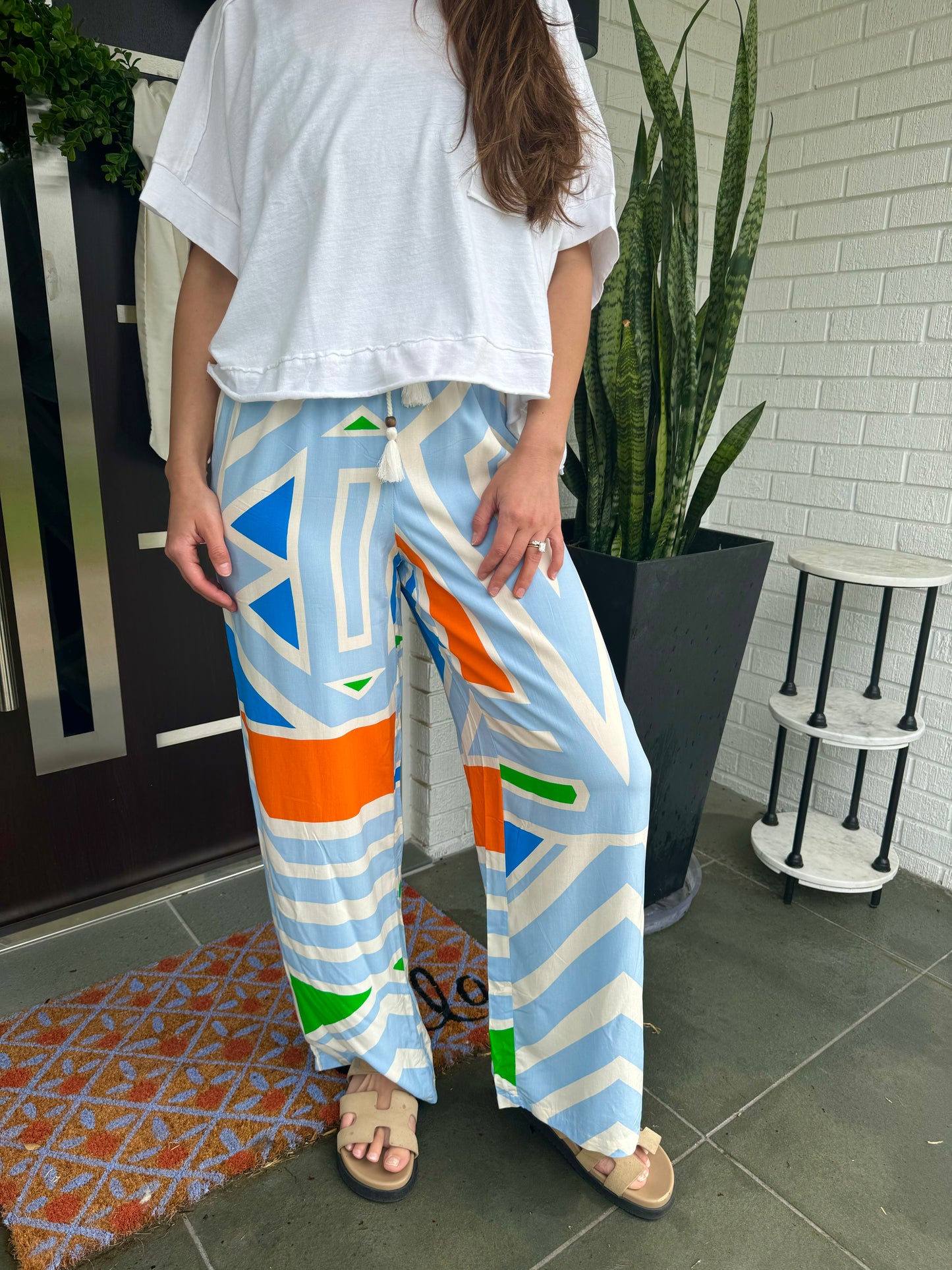 Geo Wide-Leg Pants