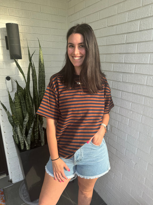 Sawyer Stripe Boyfriend Tee