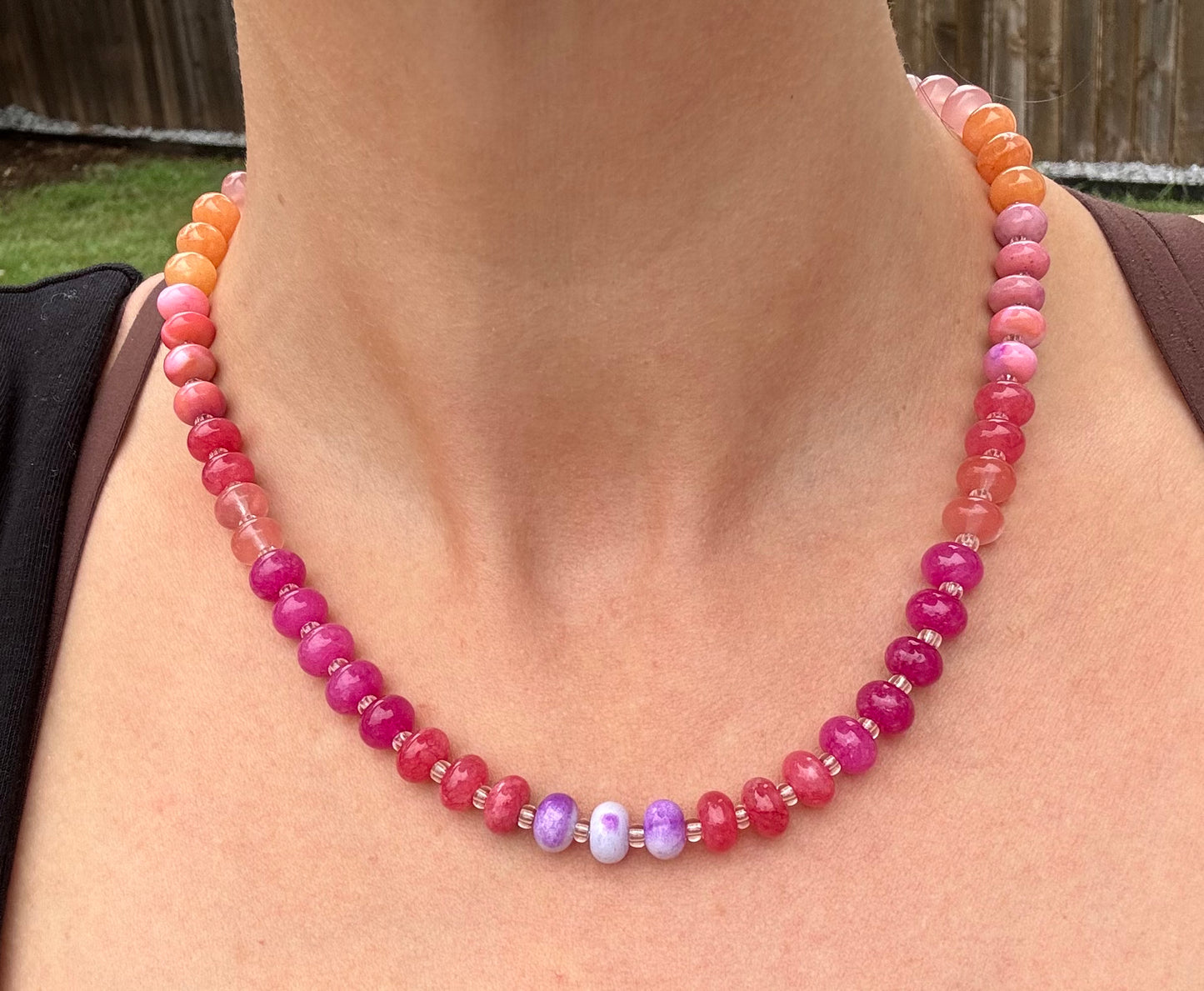 Gemstone Candy Necklace- Sunset