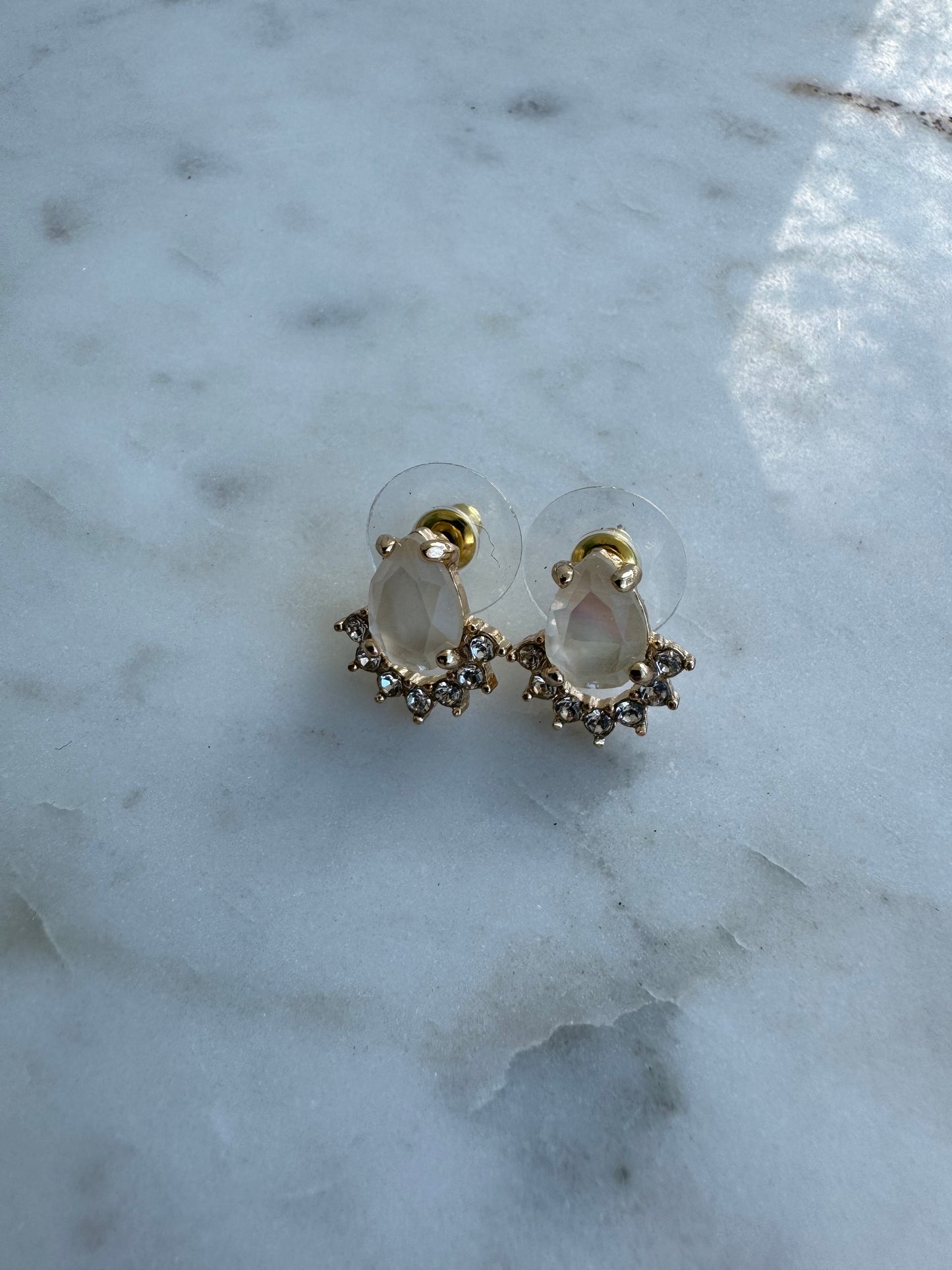 The Grace Studs- White Opal